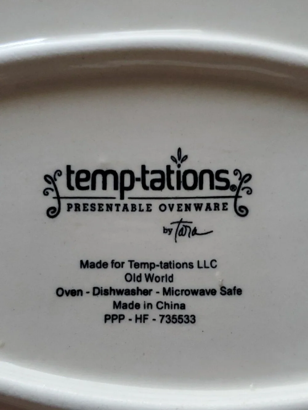 Temp-Tations Cream and Brown Floral Pattern  Soup bowlwith Matching Tray.